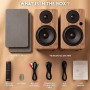 VULKKANO A5 Arc MKII Enceintes Amplifiées avec Haut-Parleur de Graves de 5,25 Pouces, Bluetooth 5.0, HDMI Arc, Sortie Optique, R