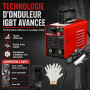 Risegun Poste à souder à électrodes MMA 200A, Poste à souder à l’arc 220V avec écran LED, Kit avec casque de soudage, marteau à