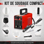 Risegun Poste à souder à électrodes MMA 200A, Poste à souder à l’arc 220V avec écran LED, Kit avec casque de soudage, marteau à