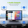 LAMTTO Écran CarPlay 9 Pouces avec CarPlay sans Fil & Android Auto | Autoradio Portable sans Fil avec Écran Tactile IPS,MirrorLi