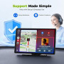 LAMTTO Écran CarPlay 9 Pouces avec CarPlay sans Fil & Android Auto | Autoradio Portable sans Fil avec Écran Tactile IPS,MirrorLi