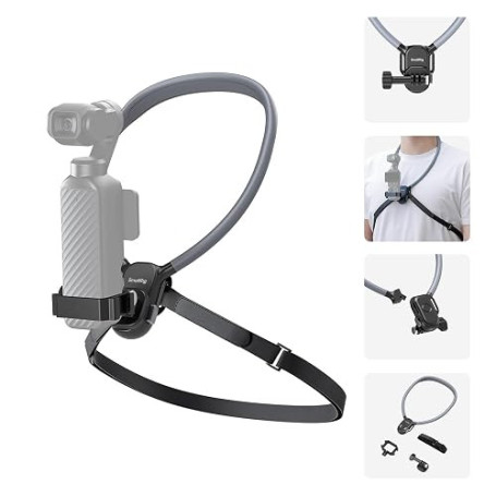 SMALLRIG Support de Cou magnétique pour caméra d'action,vlogging POV - 5567 | pour DJI Osmo Pocket 4 Pro4/3/Osmo 360/Action 6/5