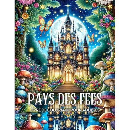 Pays des Fées Livre de Coloriage pour Adultes: Designs Uniques de Fées Enchantées, Maisons Magiques et Châteaux de Fantaisie, po