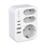 Adaptateur de Voyage JSVER France/Europe vers Royaume-Uni, 2 Ports USB-A + 2 Ports Type-C, Prise Type-G Compatible avec Le Royau