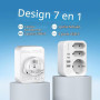 Adaptateur de Voyage JSVER France/Europe vers Royaume-Uni, 2 Ports USB-A + 2 Ports Type-C, Prise Type-G Compatible avec Le Royau