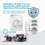 Adaptateur de Voyage JSVER France/Europe vers Royaume-Uni, 2 Ports USB-A + 2 Ports Type-C, Prise Type-G Compatible avec Le Royau
