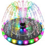 SZMP Fontaine Solaire Extérieure de Jardin 3.5W Modèle Amélioré 2026, Flottante avec 32 LEDs Colorées, 2000mAh & 8 Buses, Pompe