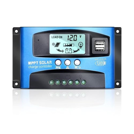 XTVTX 30A Contrôleur de charge solaire MPPT, 12 V/24 V,avec surveillance automatique de la mise au point Régulateur de panneau s