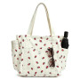 GGPEIH Sac pour Femme Grand Sac en Velours Côtelé Sac Cabas à Motif Fraises Sac à Main avec Fermeture Éclair Sac Fourre-tout Sac