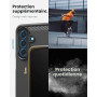 Spigen Rugged Armor Coque pour Samsung Galaxy A27 5G - Noir Mat | Finition élégante en fibre de carbone et grip latéral, Technol