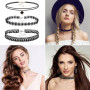 ASTER 15 Pièces Choker Gothic Set Black Collier Femme Fantaisie Choker Ladies Teen Girls Gothic Collar Lace Ras de Cou Femme D'H