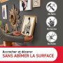 Command Languettes Accroches Tableaux pour Cadres Fins, Blanc, 14 Paires (28 Languettes) - Fixation sans Dommage