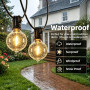 LaPitio Guirlande Lumineuse Exterieure 30M, IP45 Imperméable Incassable | Connectable Guirlande Guinguette avec 50+2 Ampoules Pl