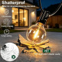 LaPitio Guirlande Lumineuse Exterieure 30M, IP45 Imperméable Incassable | Connectable Guirlande Guinguette avec 50+2 Ampoules Pl