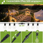 LaPitio Guirlande Lumineuse Exterieure 30M, IP45 Imperméable Incassable | Connectable Guirlande Guinguette avec 50+2 Ampoules Pl