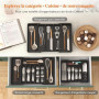 Lifewit Rangement Couvert pour Tiroir, Range-Couvert Extensible, Organisateur Couvert Cuisine, Boite Rangement Pour Cuillères, F