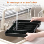 Lifewit Rangement Couvert pour Tiroir, Range-Couvert Extensible, Organisateur Couvert Cuisine, Boite Rangement Pour Cuillères, F