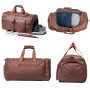 Sac de Voyage Surdimensionné en Cuir imperméable de Voyage Homme PU Cuir Vintage Sport Gym Homme Week-End Duffel Bag