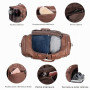 Sac de Voyage Surdimensionné en Cuir imperméable de Voyage Homme PU Cuir Vintage Sport Gym Homme Week-End Duffel Bag