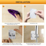 Ibergrif Support Pommeau de Douche Sans Perçage, Support Douchette | Universel, Réglable 45°, Chromé Accroche Pommeau de douche,