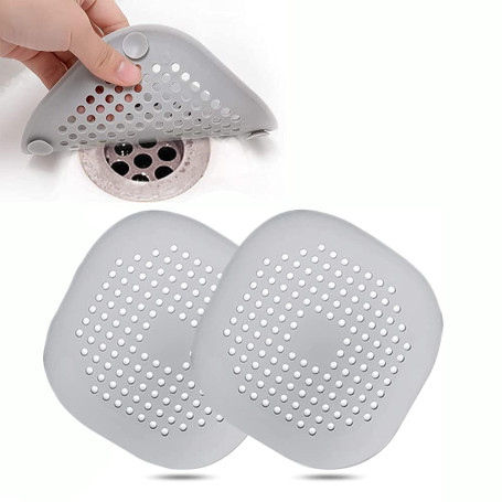 2 Pcs Protection de Drain de Silicone, Filtre Evier de Cuisine avec Ventouse, Filtre de Couverture de Drain de Baignoire, Filtre