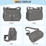 TEUEN Sac Bandoulière Femme Grande Capacité Sac à Main Bandoulière Imperméable en Nylon Messager avec Bandoulieres Réglable et M