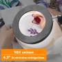 Lampe Loupe 10X Lampe De Bureau Loupe avec Lumière Et Support,OKSANO Loupe De Lecture LED avec Pinces Et Base, Lampe Loupe De Bu