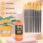 ABEIER Peinture Acrylique, 24 Couleurs × 60ml, Kit de Peinture Acrylique avec 12 Pinceaux, Non Toxique, Riche Pigmentée, pour Pa