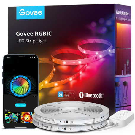 Govee Ruban LED 20M, RGBIC Bande LED avec Contrôle de Segment | Synchronisation Musicale, 64 Modes Scène, Contrôlable via APP, C
