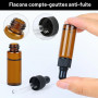 Furuising 30 Pièces Mini Flacons Pipettes, 5ml Flacon Compte Gouttes en Verre, Ambré Flacon Huile Essentielle Vide, Flacon Aroma