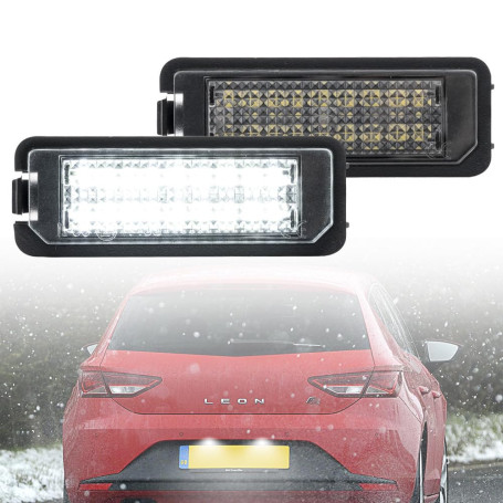 NSLUMO 2 feux pour plaque d'immatriculation, éclairage plaque LED compatibles avec Seat Leon Mk2 Mk3, Altea XL, Van, Exeo ST/Kom