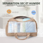 VNINE Sac de Voyage 51.8L Weekend Sac à bandoulière, Sac de Sport Séparé Sec et Humide Bag Imperméable pour Femme Homme Sport Gy