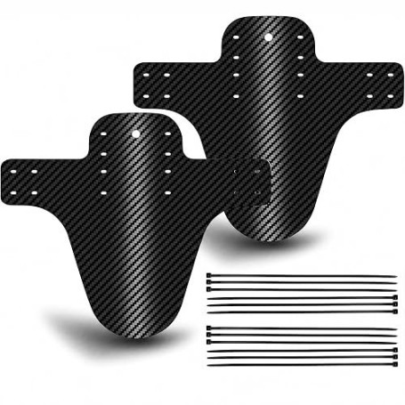 AIENYOU 2 Garde-Boue VTT Avant et Arrière, Protection Anti-Projections | Fabriqués en PP noir avec aspect fibre de carbone, comp