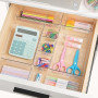 Vtopmart Organisateu Tiroir, Plastique Rangement Tiroir, 4 Tailles, 15 Pack | Design Transparent Empilable, pour Salle de Bain,
