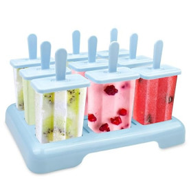 Traxenta 9 Pièces moule glace, popsicle moules réutilisable, ice pop mold | Avec Brosses, Batonnet Glace Et Entonnoirs Pliants e