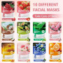 Masque Visage Hydratants, Coffret Cadeau Femme de 60 Masques Tissu Visage | 10 parfums Beauté Femmes Masque visage, soin visage,