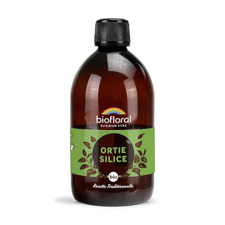 Biofloral Ortie-Silice Buvable Bio 500 ml | Contribue à la santé des articulations, des muscles et à une peau nette. Certifié De