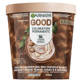 Garnier Good Coloration Permanente Sans Ammoniaque 6.35 Blond Noisette | 90% ingrédients origine naturelle, Beurre de karité, Fo