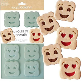 ScrapCooking - Moule Silicone « Drôles de Biscuits » - Pour Biscuits Rigolos - Goûter Maison - Apte Four & Congélateur - Pâtisse