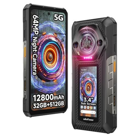 Ulefone Armor 30 Pro Telephone Portable Incassable 5G Double Écran, 32GB+512GB/2TB, 6,95" FHD+ 120Hz+3,4" Écran Secondaire, 1280