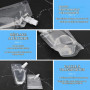 Lot de 15 Pochettes pour Boissons et 2 Entonnoirs, Pochette de Boisson en Plastique Réutilisables, Sachets de Boissons Transpare