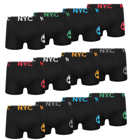 Lakpoau (Lot de 12 Boxer Enfant - Boxers Confortables pour Enfants - sous-Vêtements pour Garçons Riches en Coton 6-18 Ans
