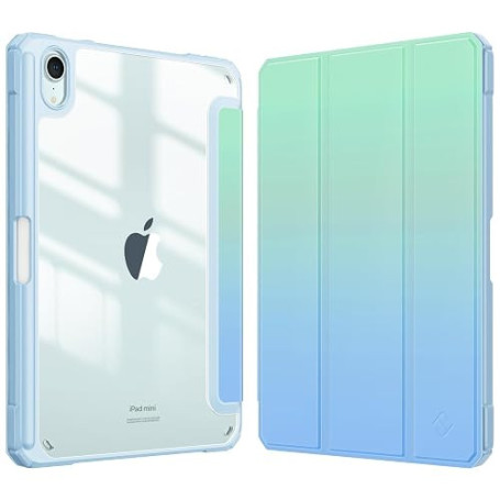 FINTIE Coque pour iPad Mini 7 2024 (A17 Pro) 8.3 Pouces/iPad Mini 6 2021 | [Rangement de Pencil] Etui Arrière Transparent Clair