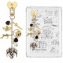 Accessoire Kindle Liseuse, Chaîne Breloque Dragon Vintage Noir et Or, Décoration Élégante pour Liseuse Kindle, Pendentif Charm a