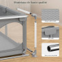 Parc Bébé 200 X 180cm Avec Ventouse, Grande Base Antidérapante, Centre d'Activités pour Enfants - Sans Tapis, Gris