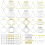 TOAOB 392pcs Crochets de Boucles D'oreilles Kit de Loisirs Créatifs de 6 Style Boucles d'oreilles Pendentif Or Argent en Métal a