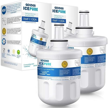 GOLDEN ICEPURE Filtres Eau Réfrigérateur, Compatible Samsung DA29-00003B | RWF1100A, Samsung Aqua Pure Plus DA29-00003A, DA29-