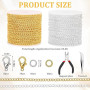 poraceous 2 Rouleau 10m Chaine Acier Inoxydable, Chainette Acier Inoxydable | Chaine Bijoux avec 60 Fermoirs & 120 Anneaux Kit C