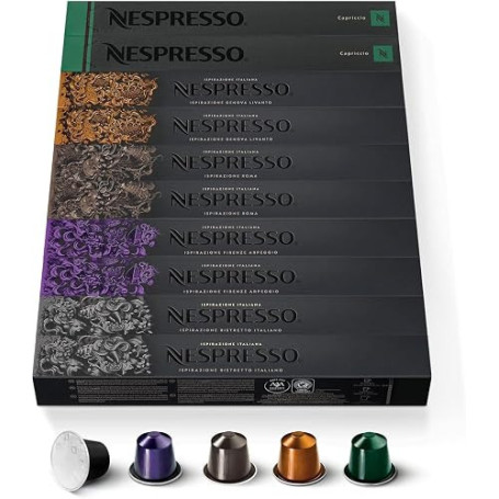 Nespresso Original - Assortiment Ispirazione Italiana - 100 Capsules Café | Utilisé avec machines Nespresso Original - Sélection