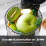 AMZCHEF Extracteur de Jus Juicer 120mm Grande Bouche, Presse Agrume Électrique Anti-Blocage 60Tr/Min, Jus Fruits et Légumes Haut